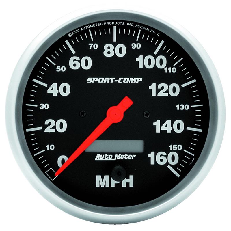 Auto Meter Sport-Comp Series - Speedometer - Electric, Air-Core Movement - Incl Bulb & Socket 3220 - Incl Light Covers Red 3214 & Green 3215 - Incl Mounting Hardware Bracket Included 3989