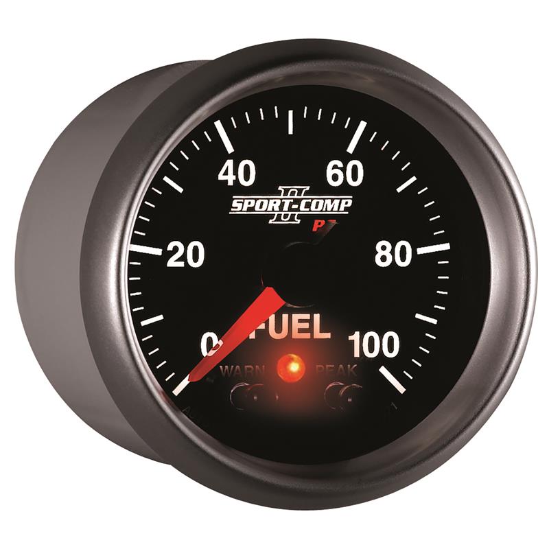 Auto Meter Sport-Comp II Series - Fuel Pressure Gauge - Electric, Digital Stepper Motor Movement - Incl Sensor Unit 2246 - Incl Wire Harness 5227 - Incl Mounting Hardware 2230 3671