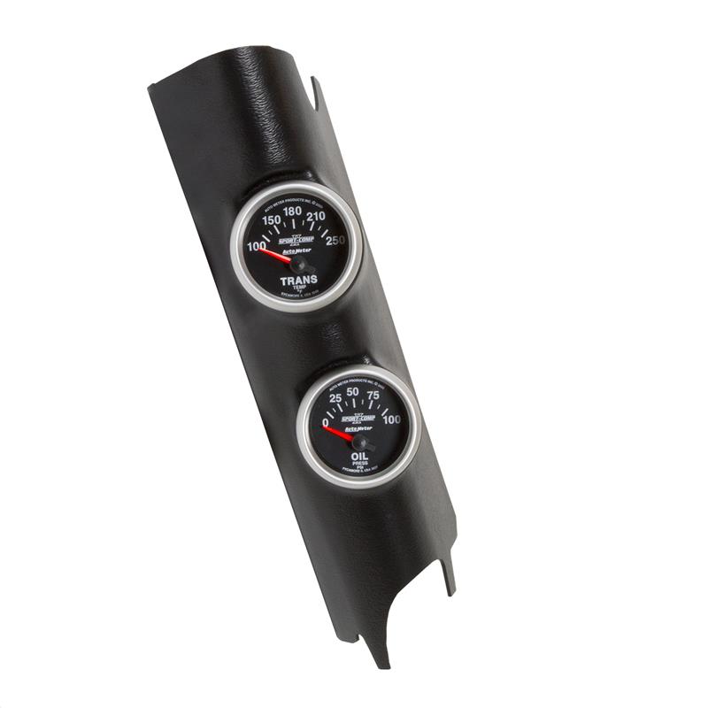 Auto Meter Sport-Comp II Series - Pillar Kit - Electric, Air-Core Movement - Incl Sensor Unit 2242 Oil Sender / 2258 Trans Sender - Incl 1/4in, 3/8in, 1/2in NPT Fittings - Incl Light Covers 7041