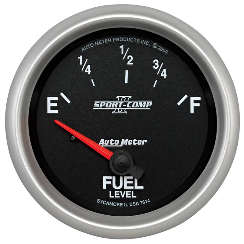 Auto Meter Sport-Comp II Series - Fuel Level Gauge (0 Empty / 90 Full) - Electric, Air-Core Movement - Incl Mounting Hardware 3245 7614