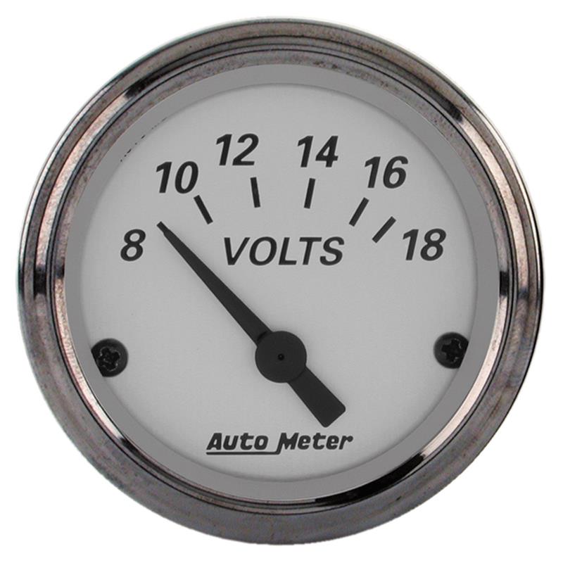 Auto Meter American Platinum Series - Voltmeter Gauge - Electric, Air-Core Movement - Incl Bulb & Socket 3220 - Incl Light Covers Red 3214 & Green 3215 - Incl Mounting Hardware Brackets Included 1992