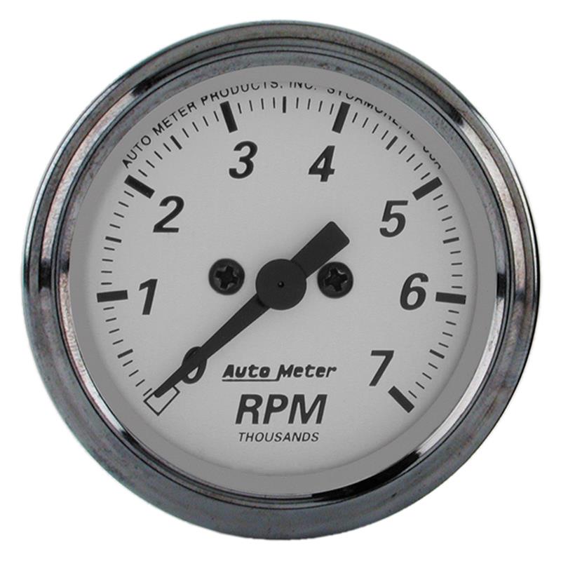 Auto Meter American Platinum Series - In-Dash Tachometer - Electric, Air-Core Movement - Incl Bulb & Socket 3220 - Incl Light Covers Red 3214 & Green 3215 - Incl Mounting Hardware 2230 1994