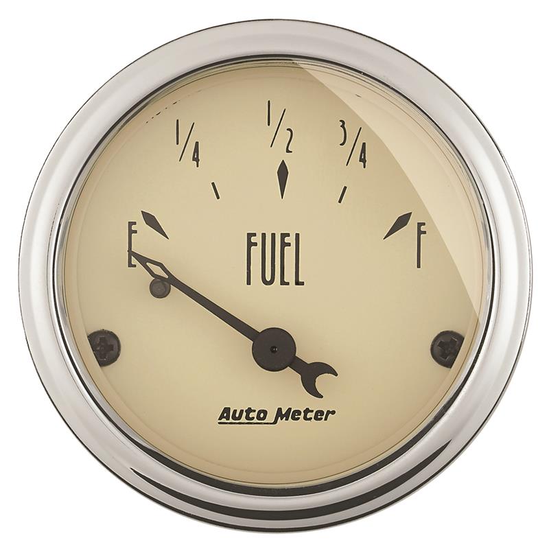 Auto Meter Antique Beige Series - Fuel Level Gauge - Electric, Air-Core Movement - Incl Bulb & Socket 3220 - Incl Light Covers Red 3214 & Green 3215 - Incl Mounting Hardware 2230 1815