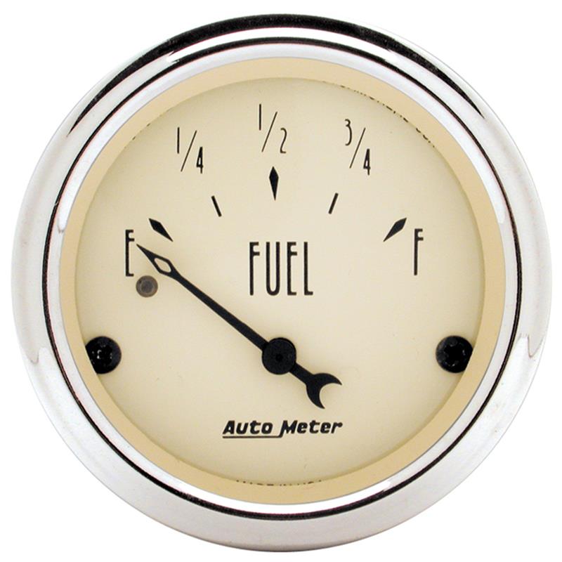 Auto Meter Antique Beige Series - Fuel Level Gauge - Electric, Air-Core Movement - Incl Bulb & Socket 3220 - Incl Light Covers Red 3214 & Green 3215 - Incl Mounting Hardware 2230 1817