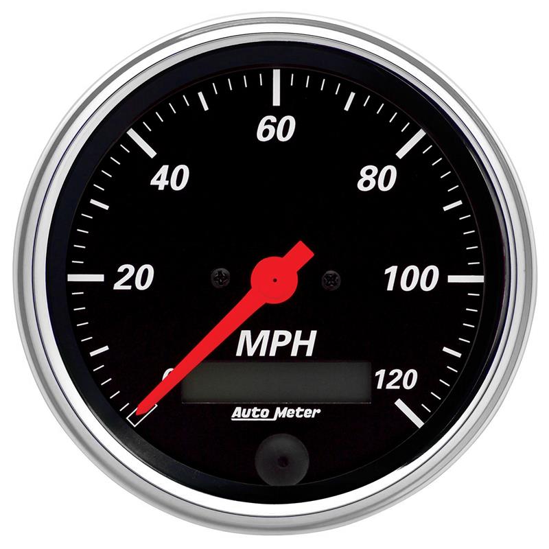 Auto Meter Designer Black Series - Speedometer - Electric, Air-Core Movement - Incl Bulb & Socket 3212 - Incl Light Covers Red 3214 & Green 3215 - Incl Mounting Hardware Bracket Included 1480