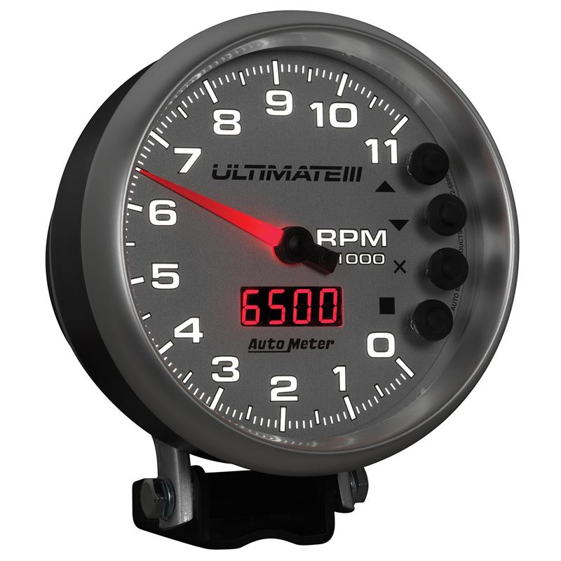 Auto Meter Ultimate Series - Pedestal Tachometer - Electric, Air-Core Movement - Incl Sensor Unit 5212 - Incl Mounting Hardware 6886