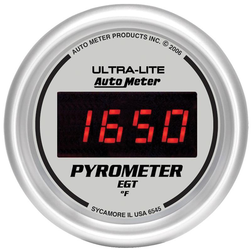 Auto Meter Ultra-Lite Digital Series - Pyrometer Gauge - Digital Movement - Incl Wire Harness 5251 - Incl Mounting Hardware 2230 6545