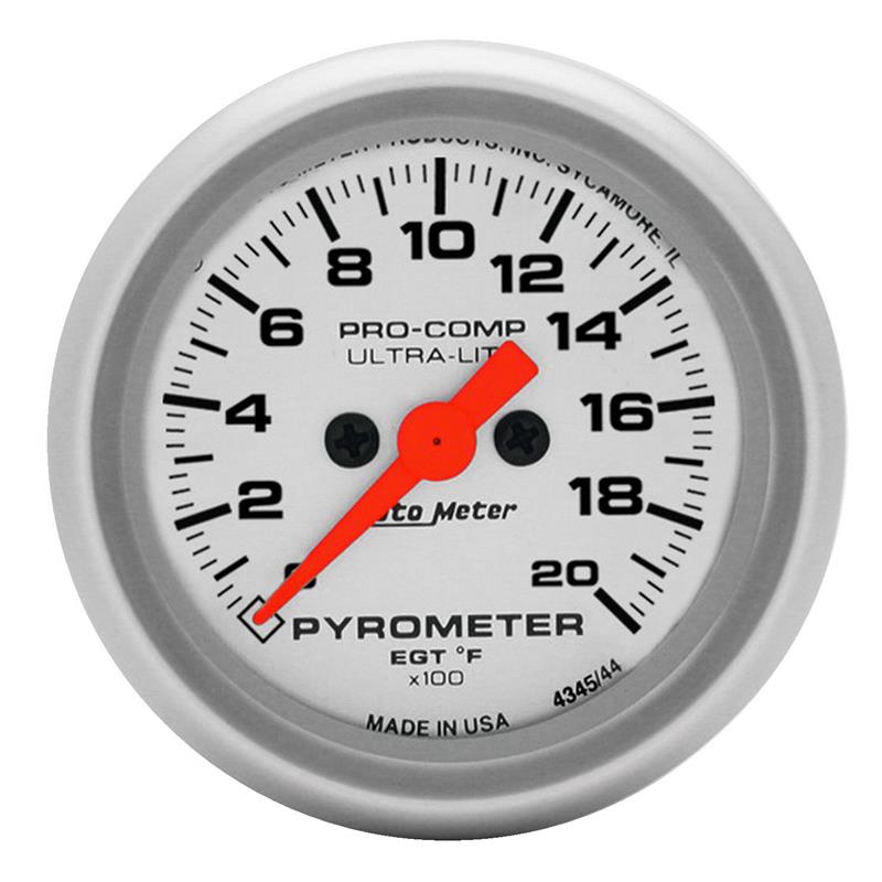 Auto Meter Ultra-Lite Series - Pyrometer Gauge - Electric, Digital Stepper Motor Movement - Incl Wire Harness 5297 - Incl Bulb & Socket 3220 - Incl Light Covers Red 3214 & Green 3215 - Incl Mounting Hardware 2230 4345