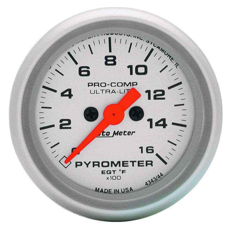 Auto Meter Ultra-Lite Series - Pyrometer Gauge - Electric, Digital Stepper Motor Movement - Incl Wire Harness 5297 - Incl Bulb & Socket Red 3244 & Green 3215 - Incl Light Covers Red 3214 & Green 3215 - Incl Mounting Hardware 3245 4444