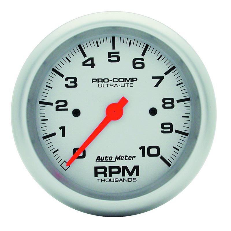 Auto Meter Ultra-Lite Series - In-Dash Tachometer - Electric, Air-Core Movement - Incl Bulb & Socket 3212 - Incl Light Covers Red 3214 & Green 3215 - Incl Mounting Hardware Bracket Included 4497