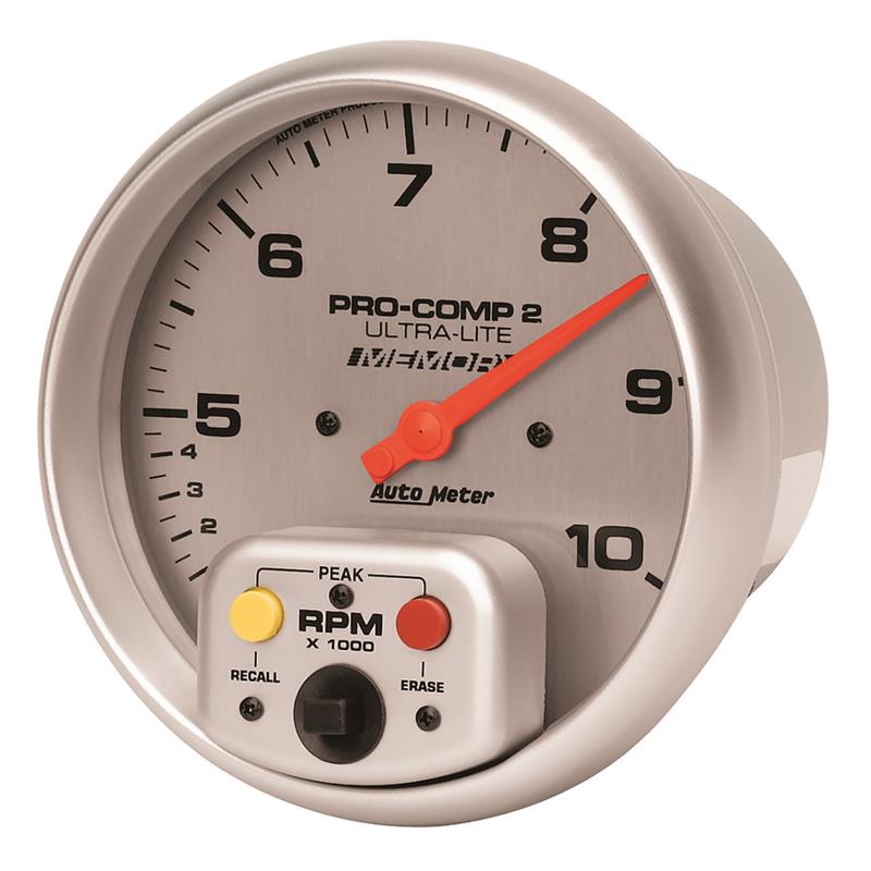 Auto Meter Ultra-Lite Series - In-Dash Tachometer - Electric, Air-Core Movement - Incl Bulb & Socket 3219 - Incl Mounting Bracket 4499