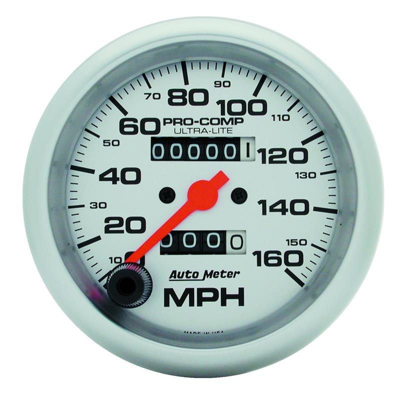 Auto Meter Ultra-Lite Series - Speedometer - Mechanical Movement - Incl Bulb & Socket 3211 - Incl Light Covers Red 3214 & Green 3215 - Incl Mounting Hardware Bracket Included 4493