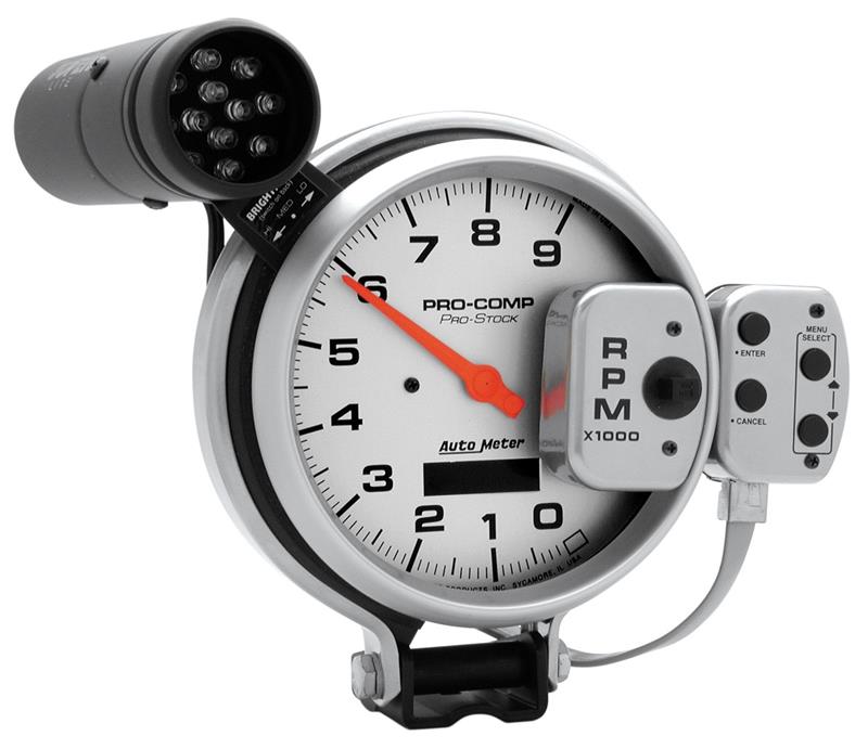 Auto Meter Ultra-Lite Series - Pedestal Tachometer - Electric, Air-Core Movement - Incl Bulb & Socket 3219 - Incl Mounting Bracket 6832