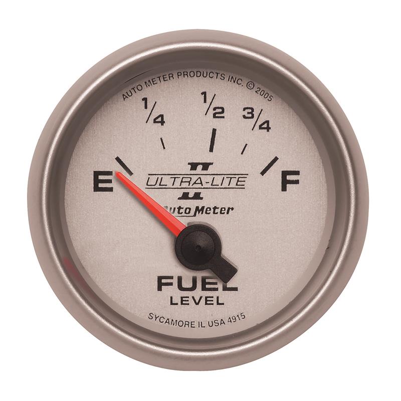 Auto Meter Ultra-Lite II Series - Fuel Level Gauge - Electric, Air-Core Movement - Incl Mounting Hardware 2230 4915