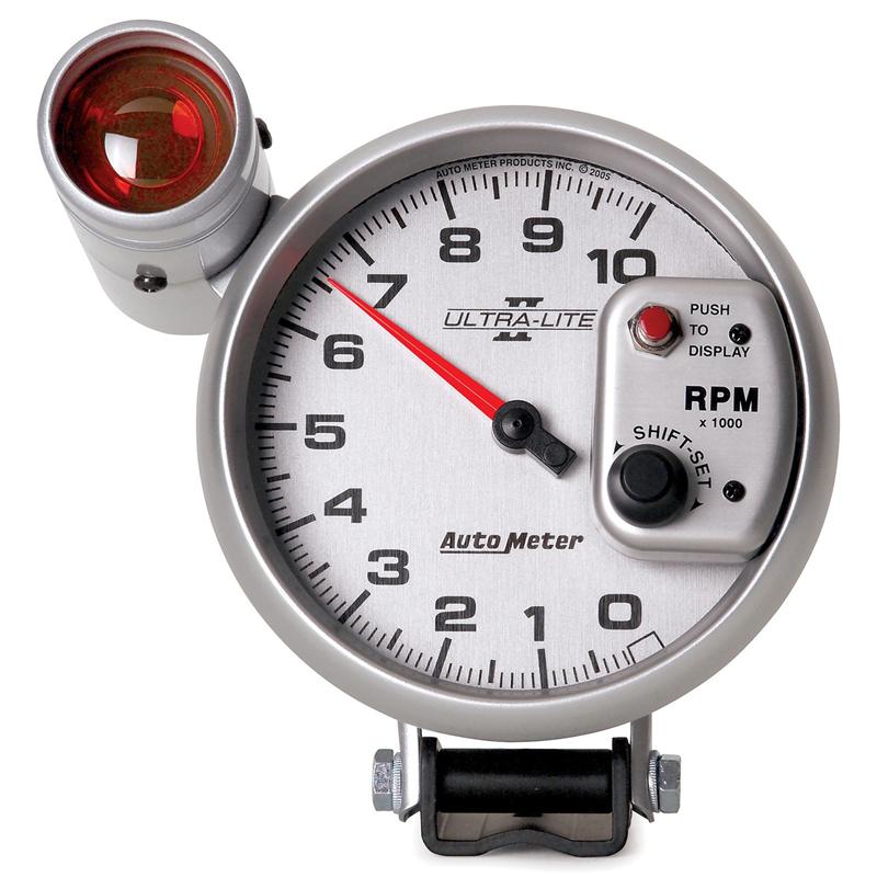 Auto Meter Ultra-Lite II Series - Oil Temperature Gauge - Electric, Air-Core Movement - Incl Water Sender Unit 2258 - Incl 3/8in NPT & 1/2in NPT Adapter Fittings - Incl Mounting Hardware 2230 4948-M