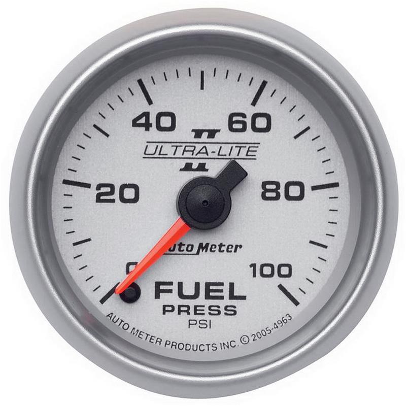 Auto Meter Ultra-Lite II Series - Fuel Pressure Gauge - Electric, Digital Stepper Motor Movement - Incl Sensor Unit 2246 - Incl Wire Harness 5227 - Incl Mounting Hardware 2230 4963