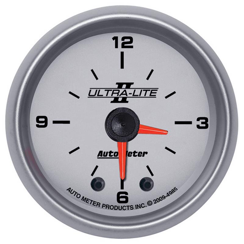 Auto Meter Ultra-Lite II Series - Clock Gauge - Electric, Digital Stepper Motor Movement - Incl Wire Harness 5234 - Incl Mounting Hardware 2230 4985