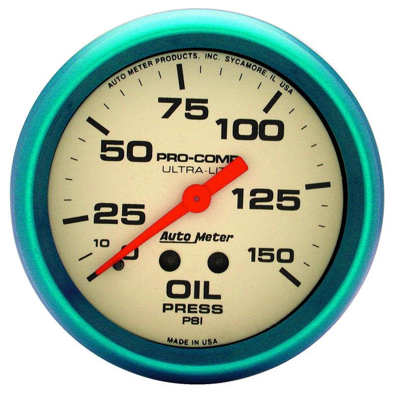 Auto Meter Ultra-Nite Series - Oil Pressure Gauge - Mechanical Movement - Incl Mounting Hardware 3245 4223