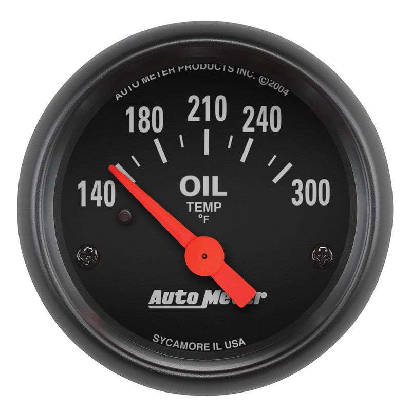 Z-Series Series - Oil Temperature Gauge - Electric, Air-Core Movement - Incl Water Sender Unit 2258 - Incl 3/8in NPT & 1/2in NPT Adapter Fittings - Incl Bulb & Socket 3220 - Incl Light Covers Red 3214 & Green 3215 - Incl Mounting Hardware 2230 2639