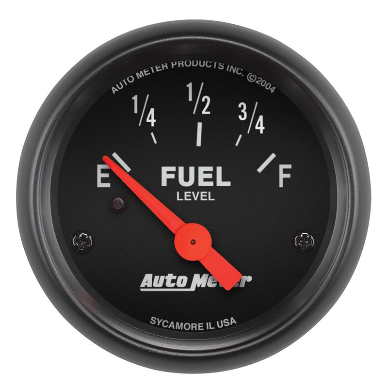 Auto Meter Z-Series Series - Fuel Level Gauge - Electric, Air-Core Movement - Incl Bulb & Socket 3220 - Incl Light Covers Red 3214 & Green 3215 - Incl Mounting Hardware 2230 2641