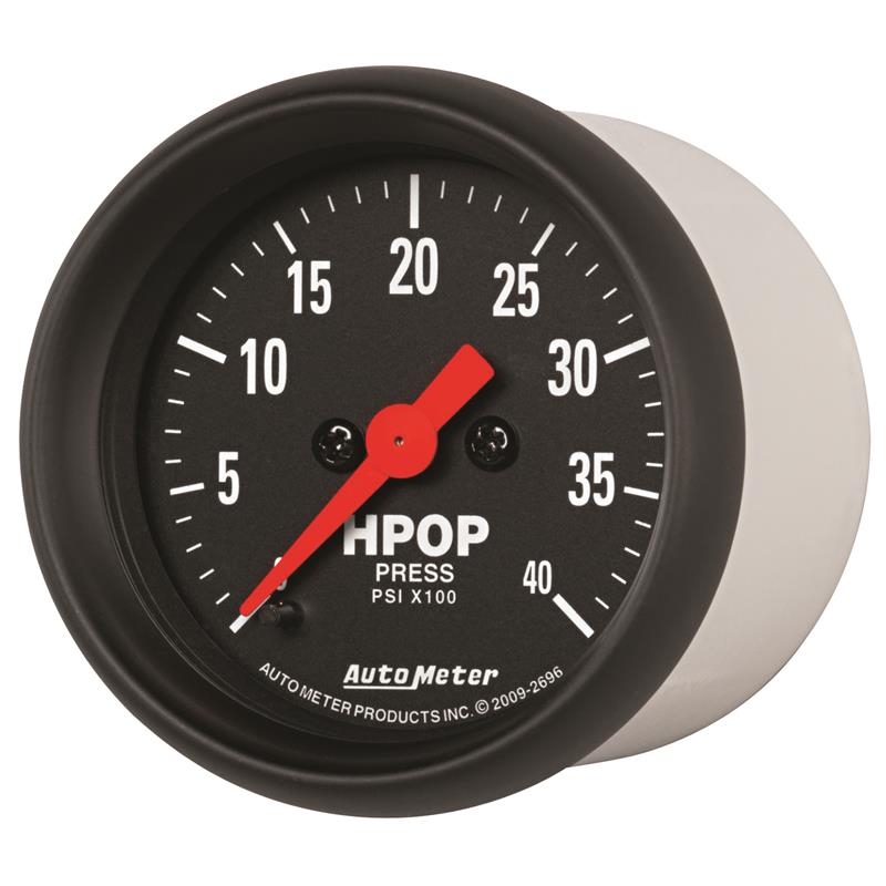 Auto Meter Z-Series Series - HPOP Pressure Gauge - Electric, Digital Stepper Motor Movement - Incl Bulb & Socket 3220 - Incl Light Covers Red 3214 & Green 3215 - Incl Mounting Hardware 2230 2696