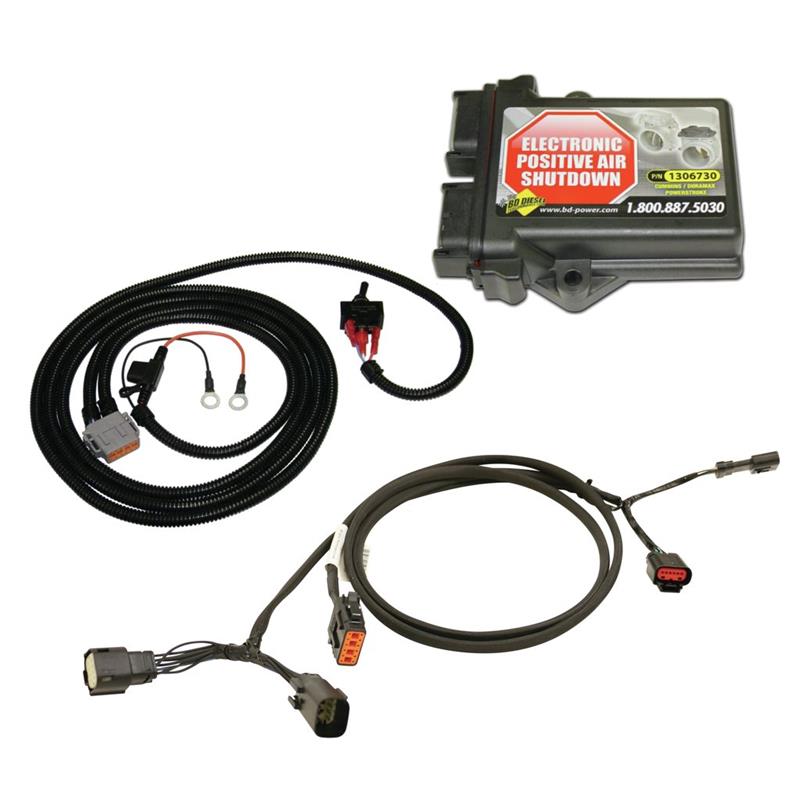 BD Diesel Positive Air Shutdown - Kit Incl. Electronic Module/Switch Harness/Switch Decal/Switch Guard Decal/Switch Guard/Velcro Strips/Cable Ties/Window Decal 1036761