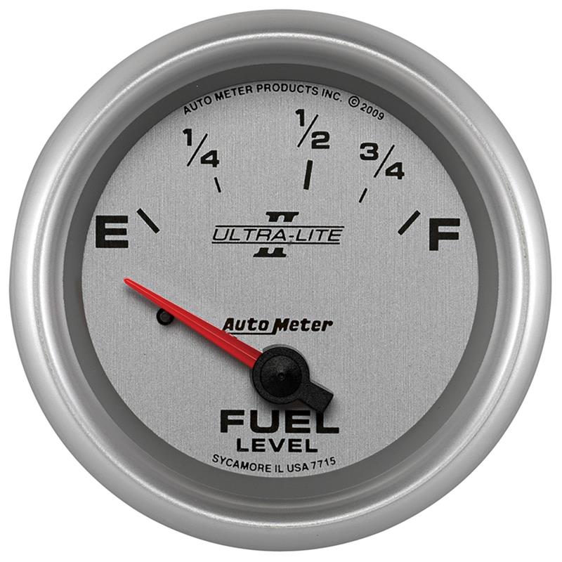 Auto Meter Ultra-Lite II Series - Fuel Level Gauge (73 Empty / 10 Full NON-LINEAR) - Electric, Air-Core Movement - Incl Mounting Hardware 3245 7715