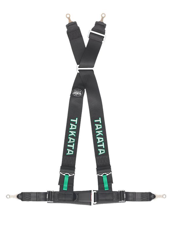 Takata Drift II Snap Harness - 4-Point Snap-On - Street Legal - 2in Shoulder Belt - 2in Lap Belt Pull-Up 74000US-H2