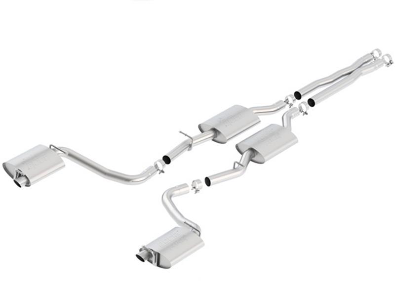 Borla Cat-Back ATAK Exhaust System - 2.5 in. - Incl. Connecting Pipes/Mufflers/Mtg. Hardware - No Tip-Uses Factory Valance - Single Split Rear Exit 140637
