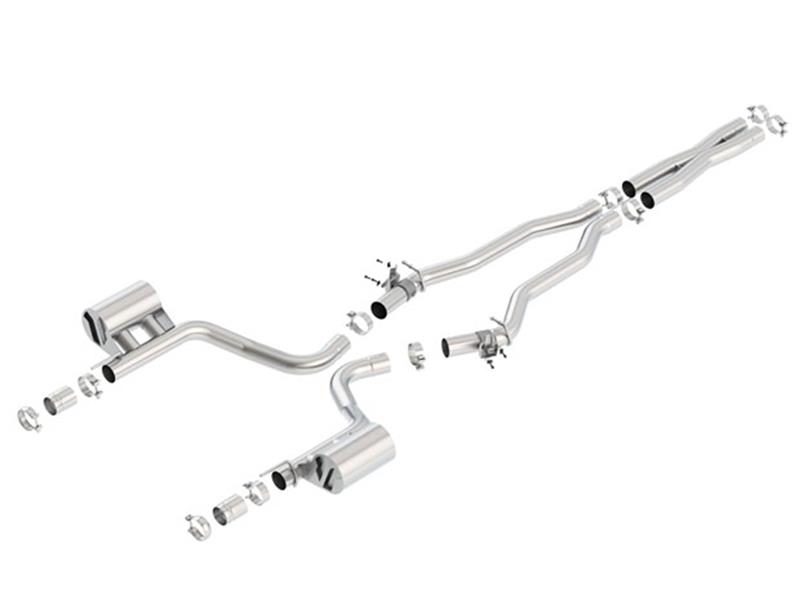 Borla Cat-Back ATAK Exhaust System - 3 in. - Incl. Connecting Pipes/Mufflers/Hardware/No Tip - Single Split Rear Exit 140646