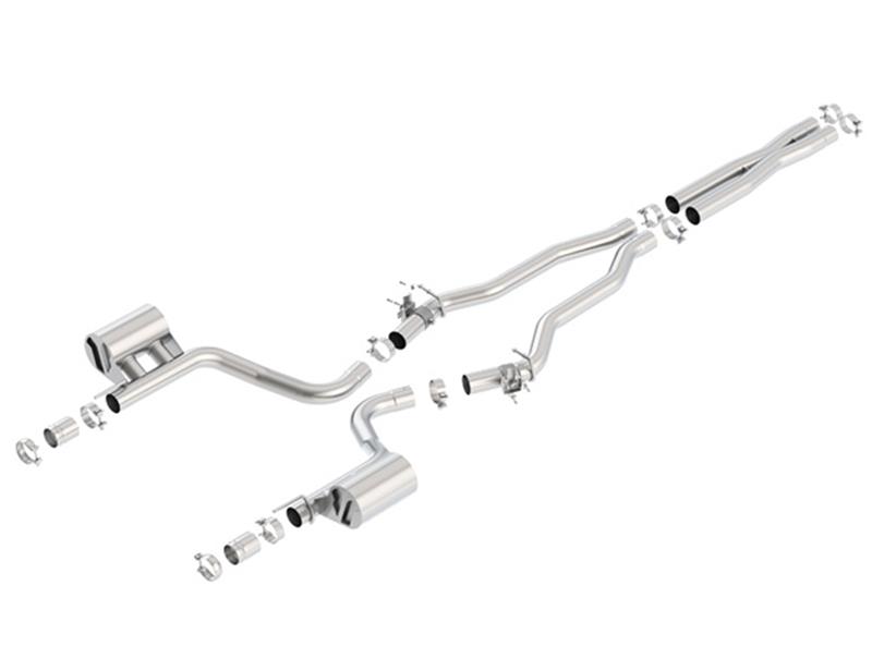 Borla Cat-Back ATAK Exhaust System - 3 in. - Incl. Connecting Pipes/Mufflers/Hardware/No Tip - Single Split Rear Exit 140667