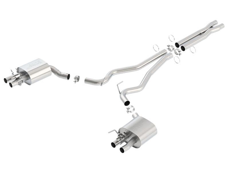 Borla Multicore Cat-Back Exhaust System - 2.75 in Into Muffler/Dual 2.5 in. Out - Incl. Connecting X-Pipes/Mufflers/Hardware - No Tip - Uses Factory Valance - Dual Split Rear Exit 140684