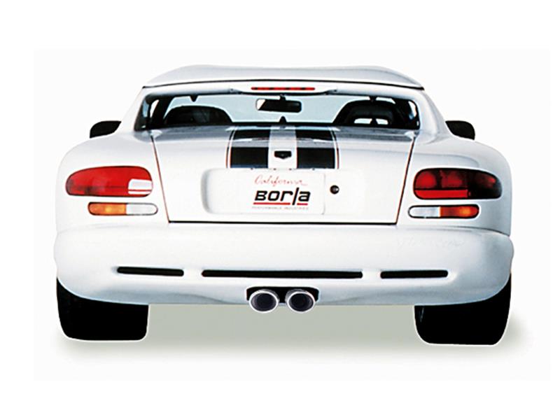 Borla Cat-Back Exhaust System - 3 in. - Incl. Tubing/Connecting Pipes/Hardware/4 in. Round x 6.25 in. Long Dual Rolled Angle-Cut Long Tip - Dual Center Rear Exit 14663