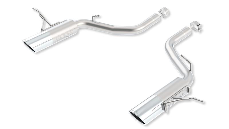 Borla S-Type Rear Section Exhaust System - Dual 2.75 in. - Incl. Tubing/Mufflers/Hardware/5 in. Round x 8.63 in. Long Single Rolled Angle Cut Tips - Single Split Rear Exit 11826