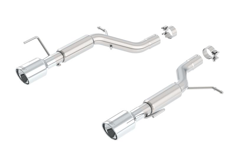 Borla S-Type Rear Section Exhaust System - 2.25 in. - Incl. Pipes/4 in. x 8 in. Round Rolled Angle-Cut Lined Tip - Split Rear Exit 11844