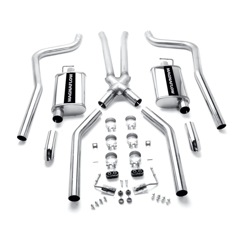 MagnaFlow Street Series - Stainless Crossmember-Back Exhaust - Dual Split Rear Exit 15851