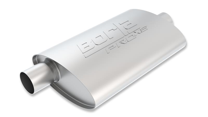 Borla Pro XS Muffler - Center/Offset - Oval - 2.25 in. Inlet - 2.25 in. Outlet - 14 in. x 4 in. x 9.5 in. Case Size - 19 in. Overall Length - Unnotched - T-304 Stainless Steel 40357