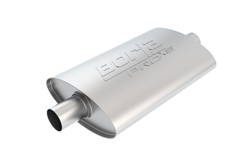 Borla Pro XS Muffler - Center/Center Oval - 2.5 in. Inlet - 2.5 in. Outlet - 14 in. x 4 in. x 9.5 in. Case Size - 19 in. Overall Length - Unnotched - T-304 Stainless Steel 40364