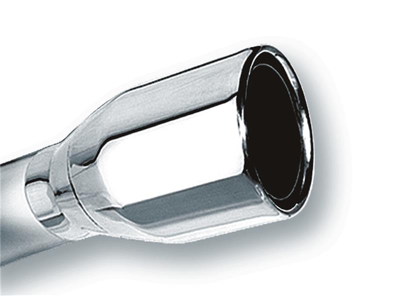 Borla Universal Exhaust Tip - 2.5 in. Inlet - 4 in. Round Outlet - 8 in. Length - Weld-On - Single Round Rolled Edge - Polished Stainless Steel 20235