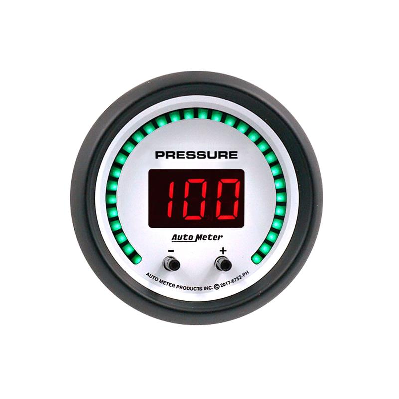 Auto Meter Phantom Elite Digital Series - Two Channel - Fluid Pressure Gauge - Digital Movement - Incl Wire Harness - Incl Mounting Hardware 2230 6752-PH