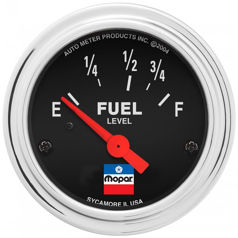 Auto Meter Mopar Classic Series - Fuel Level Gauge - Electric, Digital Stepper Motor Movement - Incl Bulb & Socket 3220 - Incl Light Covers Red 3214 & Green 3215 - Incl Mounting Hardware 2230 880785