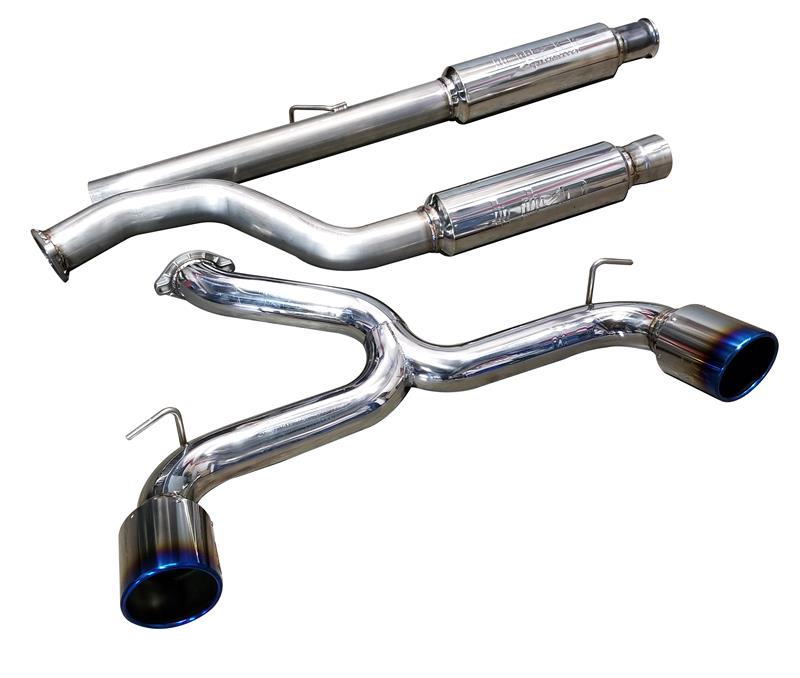 Injen Cat-Back Exhaust System - Incl. Stainless Steel Tubing w/Exhaust Divider/Mufflers/Dual Burnt Titanium Tips/Exhaust Valve Bypass Module - HP Gains +16/Torque Gains +14.0 ft./lbs. - Intended For Race Use Only SES9003TT