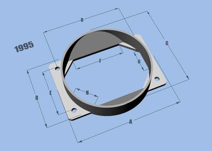 Vibrant Performance Mass Air Flow Sensor Adapter Plate - For Mitsubishi Applications - Use w/ 4.5in Inlet ID Filters Only 1995