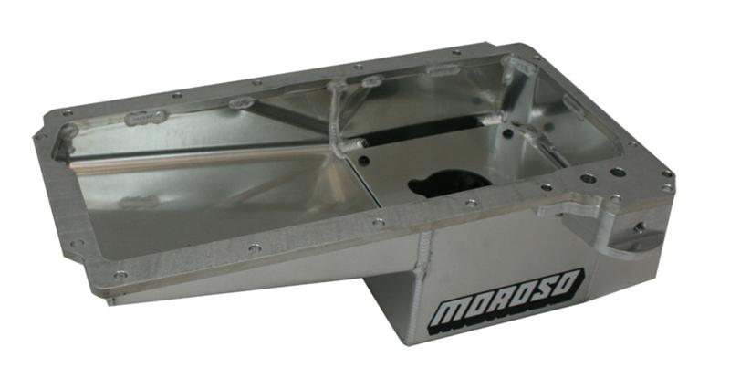 Moroso Oil Pan - Fully Fabricated - Deep Sump - Wet Sump - Baffled - Has Spin-On oil filter adapter w/ a 1/4Ã“ NPT sensor port 21151