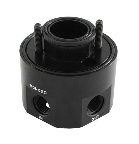 Moroso Oil Filter Adapter, Chevy, for plumbing Remote Oil Coolers 23692