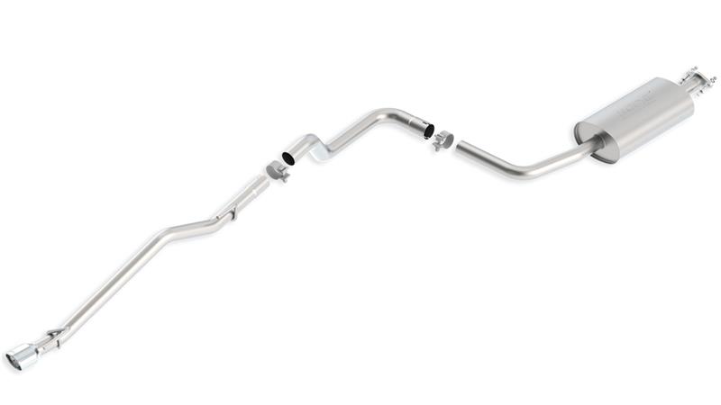 Borla S-Type Cat-Back Exhaust System - 2.25 in. - Incl. Connecting Pipe/Muffler/Hardware/3.5 in. x 2.75 in. Oval x 4 in. Long Rolled Angle-Cut Lined Tip - Single Left Rear Exit 140352