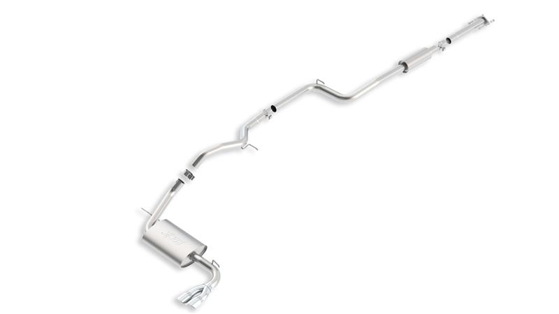 Borla S-Type Cat-Back Exhaust System - 2.25 in. - Incl. Connecting Pipes/Muffler/Hardware/3 in. in. Dual Round Rolled Angle-Cut Tip - Rear Exit 140454