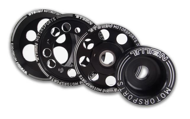 Titan Motorsports 4 Piece Black Edition Billet Aluminum Pulley Set with Idler
