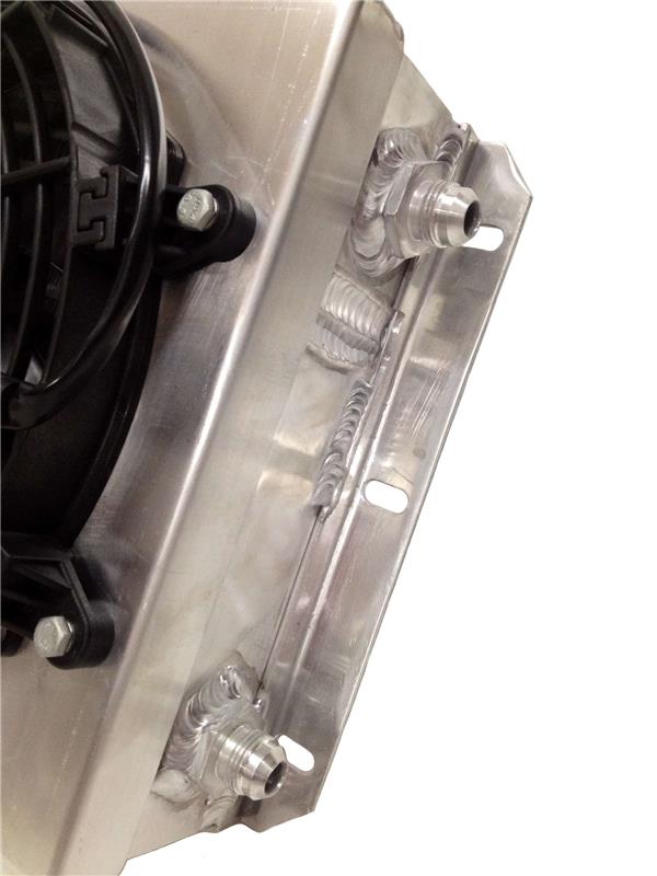 CSF Dual Fluid Bar & Plate HD Oil Cooler - 1/3 & 2/3 Partition - w/ 9in SPAL Fan 8026