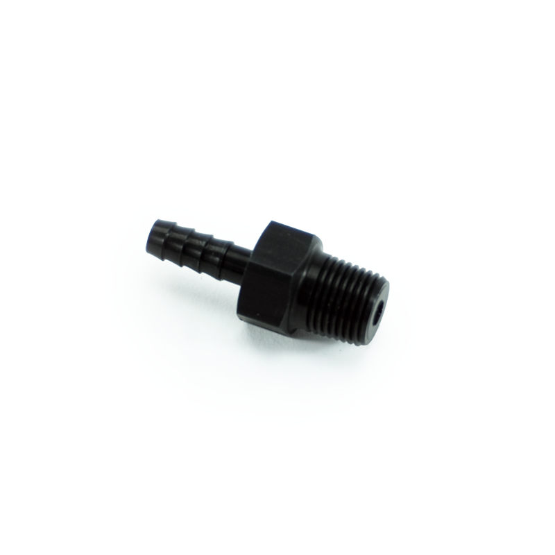 PHR 1/8 NPT male to 3/16 hose barb, Staight, Aluminum, Anodized Back